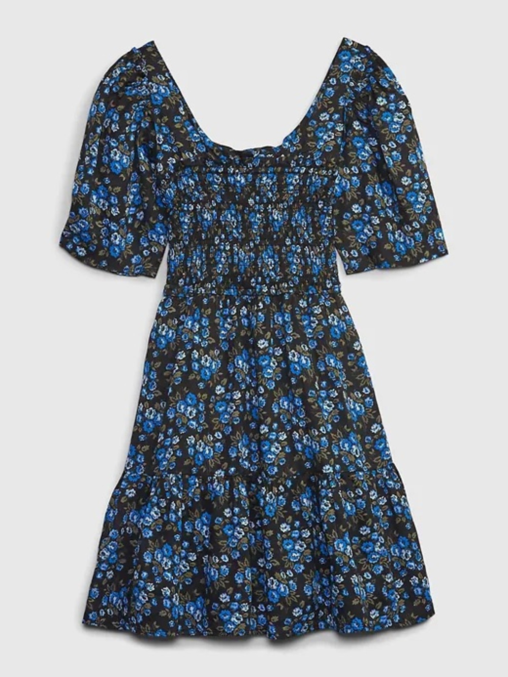 Gap 100% cotton ditsy floral puff sleeve mini dress - pockets - XS